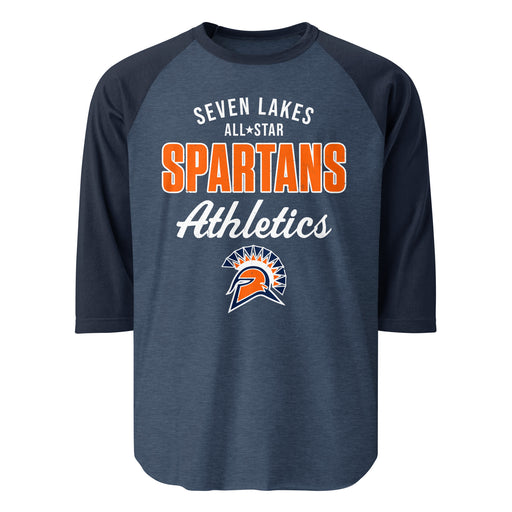 Seven Lakes High School Spartans Unisex 3/4 sleeve Raglan T-shirt 034