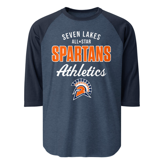 Seven Lakes High School Spartans Unisex 3/4 sleeve Raglan T-shirt 034
