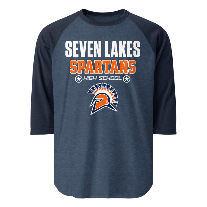 Seven Lakes High School Spartans Unisex 3/4 sleeve Raglan T-shirt 003