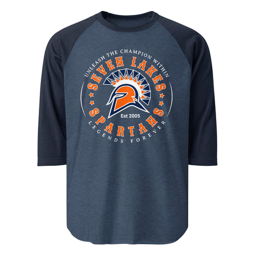 Seven Lakes High School Spartans Unisex 3/4 sleeve Raglan T-shirt 214