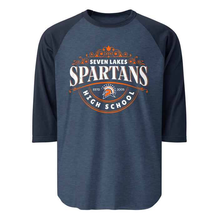 Seven Lakes High School Spartans Unisex 3/4 sleeve Raglan T-shirt 211