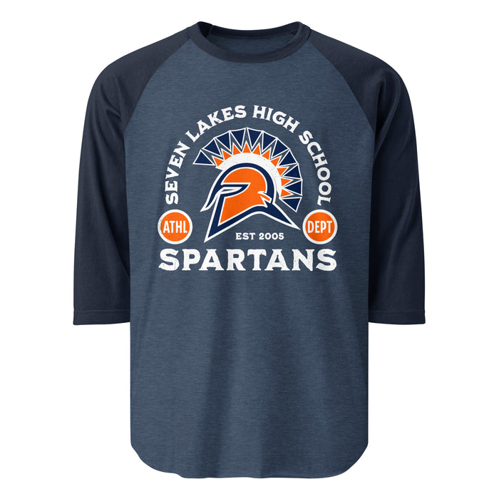 Seven Lakes High School Spartans Unisex 3/4 sleeve Raglan T-shirt 208
