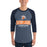 Man wearing Seven Lakes High School Spartans Unisex 3/4 sleeve Raglan T-shirt 202