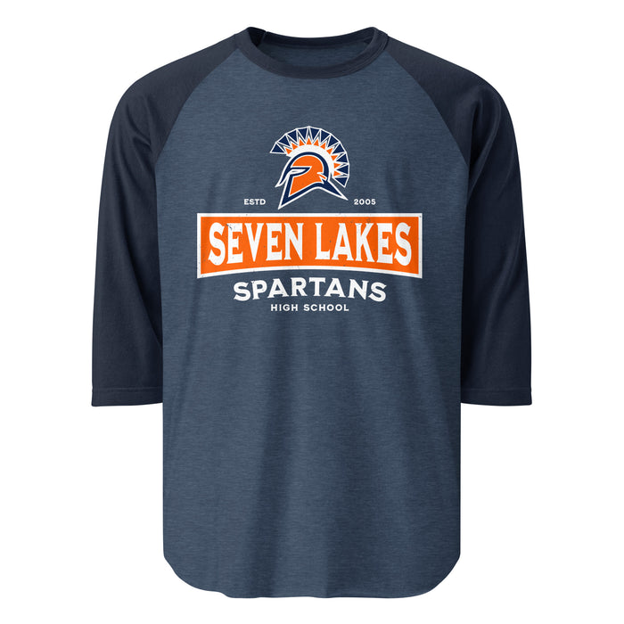 Seven Lakes High School Spartans Unisex 3/4 sleeve Raglan T-shirt 202