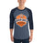 Man wearing Seven Lakes High School Spartans Unisex 3/4 sleeve Raglan T-shirt 209