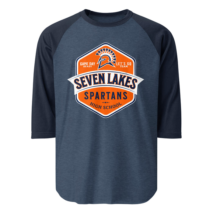 Seven Lakes High School Spartans Unisex 3/4 sleeve Raglan T-shirt 209