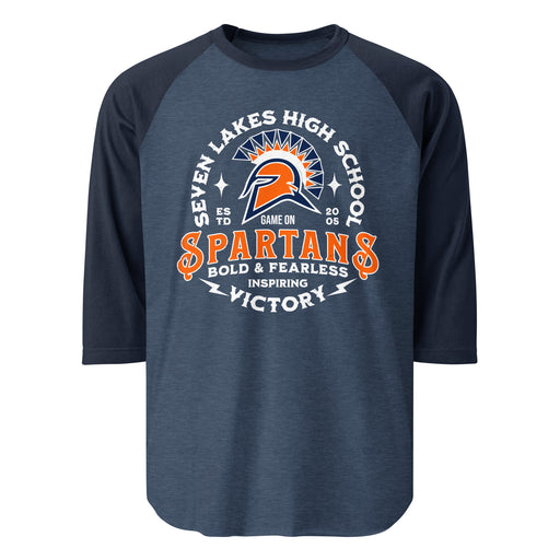 Seven Lakes High School Spartans Unisex 3/4 sleeve Raglan T-shirt 206
