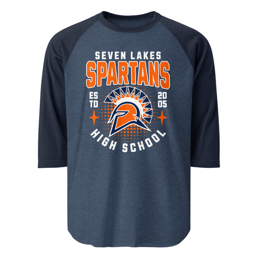 Seven Lakes High School Spartans Unisex 3/4 sleeve Raglan T-shirt 204