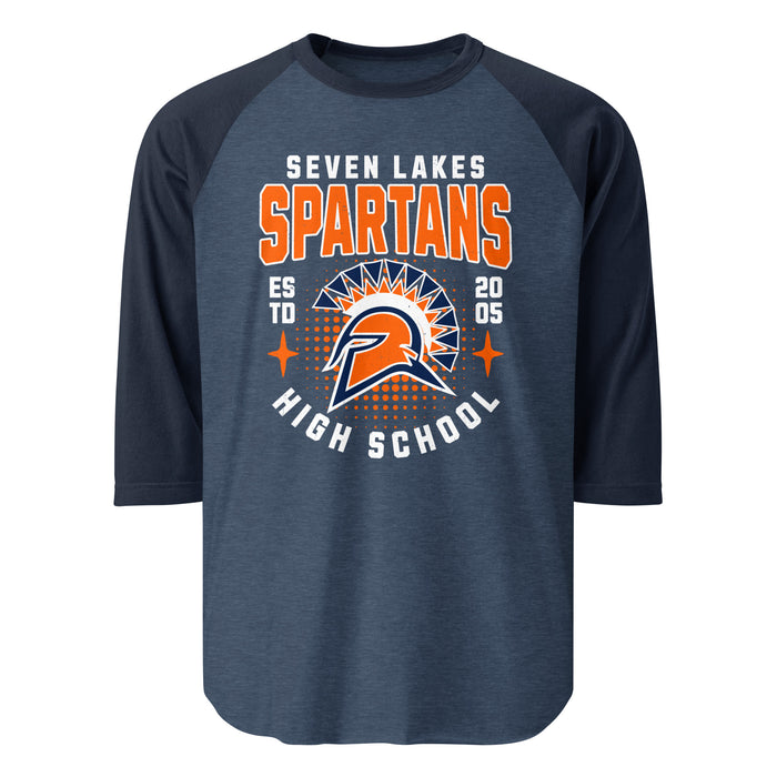 Seven Lakes High School Spartans Unisex 3/4 sleeve Raglan T-shirt 204