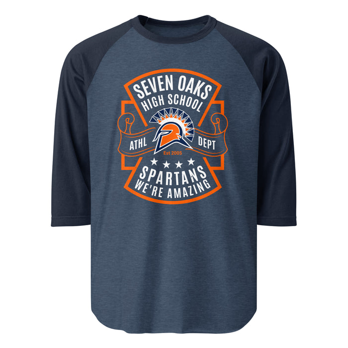 Seven Lakes High School Spartans Unisex 3/4 sleeve Raglan T-shirt 207