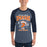 Man wearing Seven Lakes High School Spartans Unisex 3/4 sleeve Raglan T-shirt 213