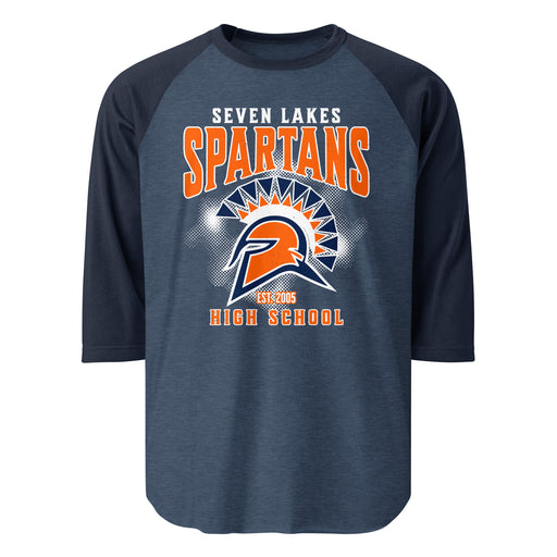 Seven Lakes High School Spartans Unisex 3/4 sleeve Raglan T-shirt 213
