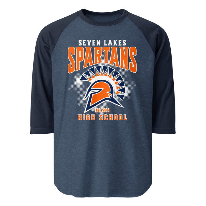 Seven Lakes High School Spartans Unisex 3/4 sleeve Raglan T-shirt 213