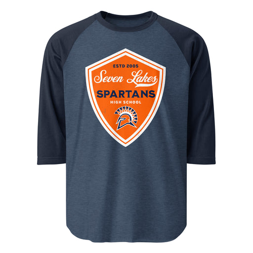 Seven Lakes High School Spartans Unisex 3/4 sleeve Raglan T-shirt 225