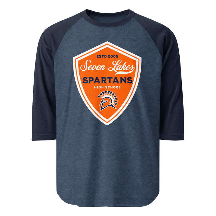Seven Lakes High School Spartans Unisex 3/4 sleeve Raglan T-shirt 225