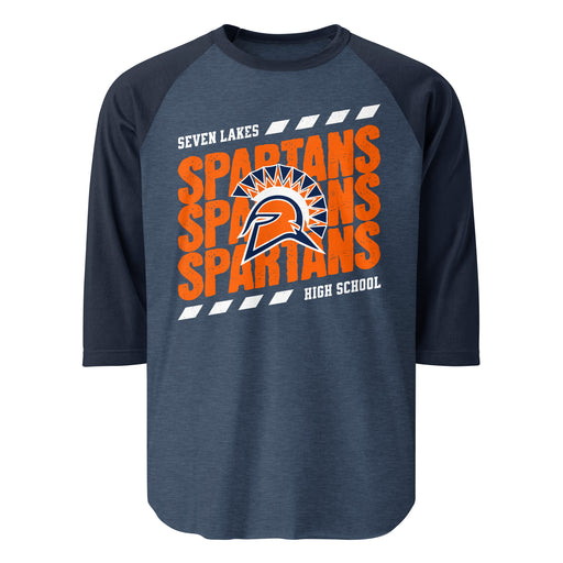 Seven Lakes High School Spartans Unisex 3/4 sleeve Raglan T-shirt 223