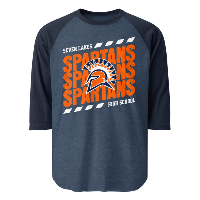 Seven Lakes High School Spartans Unisex 3/4 sleeve Raglan T-shirt 223