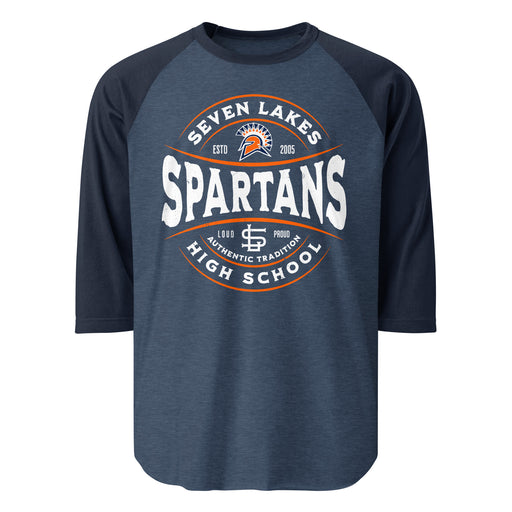 Seven Lakes High School Spartans Unisex 3/4 sleeve Raglan T-shirt 218