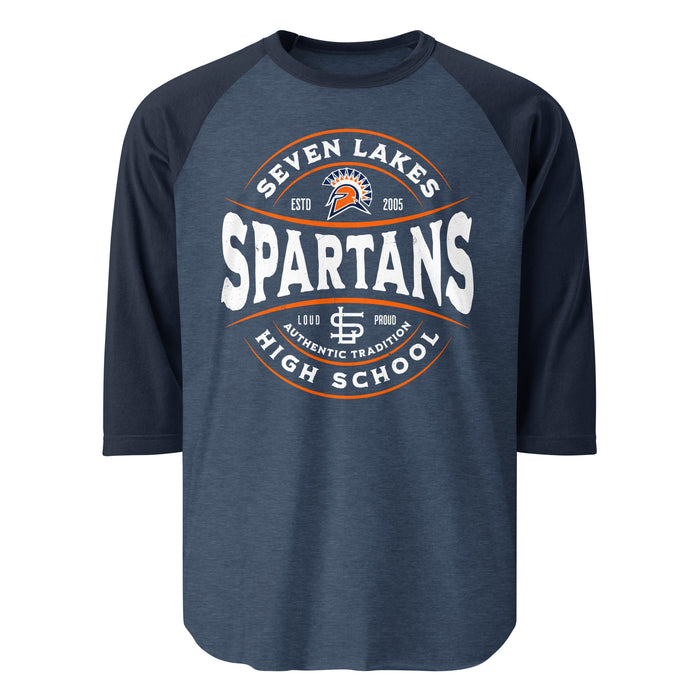 Seven Lakes High School Spartans Unisex 3/4 sleeve Raglan T-shirt 218