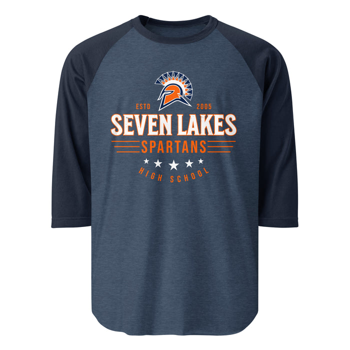Seven Lakes High School Spartans Unisex 3/4 sleeve Raglan T-shirt 217