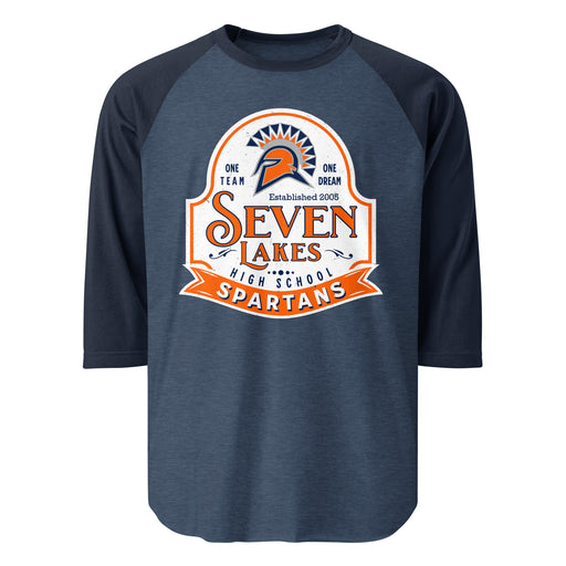 Seven Lakes High School Spartans Unisex 3/4 sleeve Raglan T-shirt 219