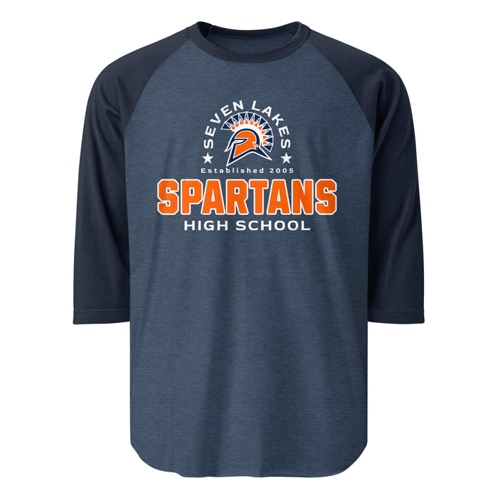 Seven Lakes High School Spartans Unisex 3/4 sleeve Raglan T-shirt 222