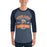 Man wearing Seven Lakes High School Spartans Unisex 3/4 sleeve Raglan T-shirt 221