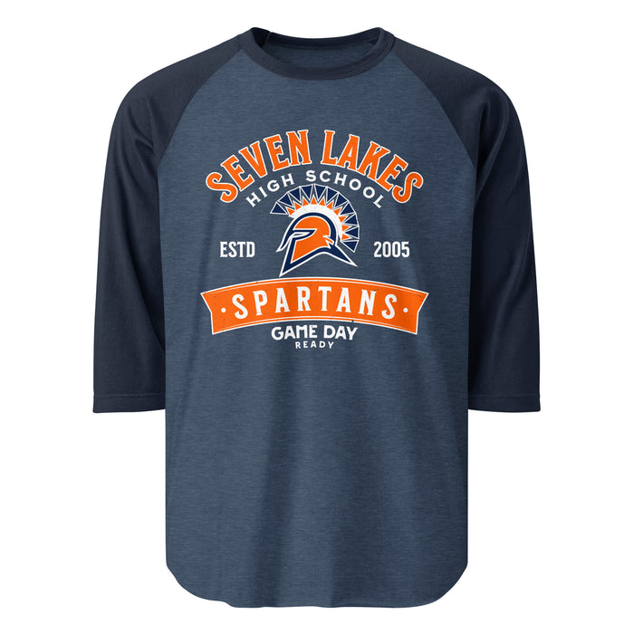 Seven Lakes High School Spartans Unisex 3/4 sleeve Raglan T-shirt 221