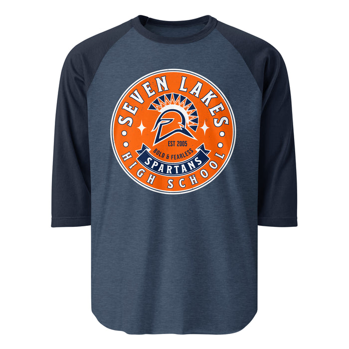 Seven Lakes High School Spartans Unisex 3/4 sleeve Raglan T-shirt 215