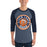 Man wearing Seven Lakes High School Spartans Unisex 3/4 sleeve Raglan T-shirt 220