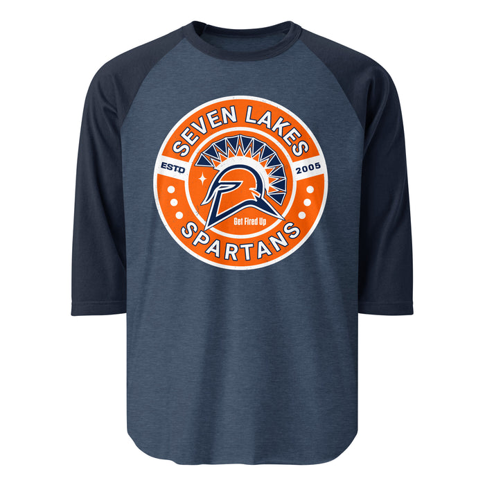 Seven Lakes High School Spartans Unisex 3/4 sleeve Raglan T-shirt 239