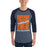 Man wearing Seven Lakes High School Spartans Unisex 3/4 sleeve Raglan T-shirt 241