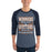 Man wearing Seven Lakes High School Spartans Unisex 3/4 sleeve Raglan T-shirt 237