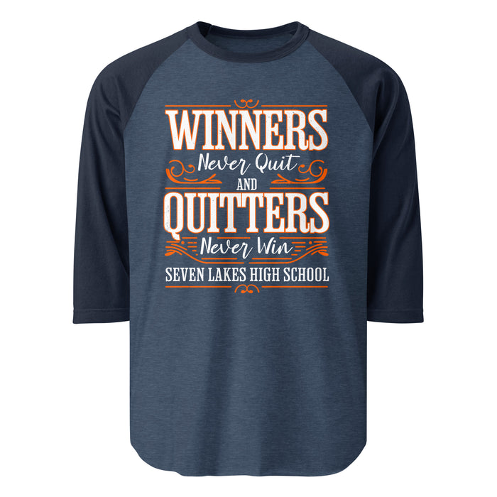 Seven Lakes High School Spartans Unisex 3/4 sleeve Raglan T-shirt 237