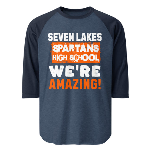 Seven Lakes High School Spartans Unisex 3/4 sleeve Raglan T-shirt 231