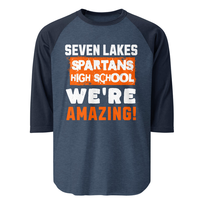 Seven Lakes High School Spartans Unisex 3/4 sleeve Raglan T-shirt 231