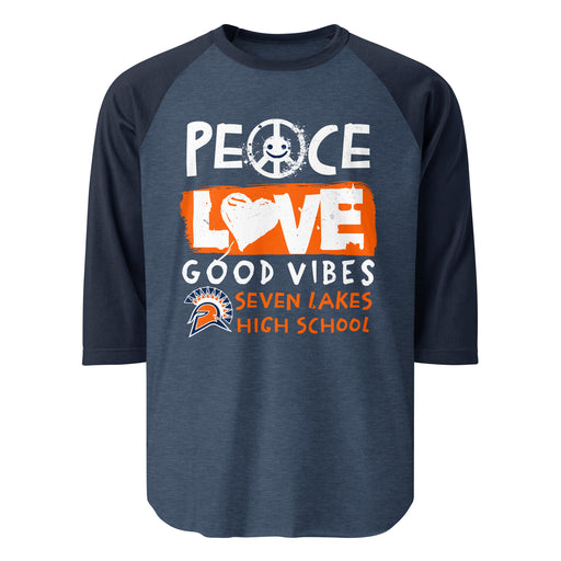 Seven Lakes High School Spartans Unisex 3/4 sleeve Raglan T-shirt 240
