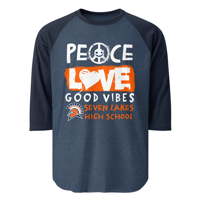 Seven Lakes High School Spartans Unisex 3/4 sleeve Raglan T-shirt 240