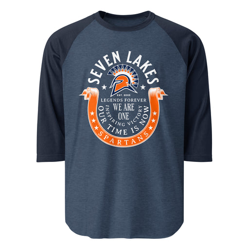 Seven Lakes High School Spartans Unisex 3/4 sleeve Raglan T-shirt 229