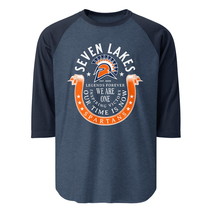 Seven Lakes High School Spartans Unisex 3/4 sleeve Raglan T-shirt 229
