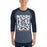 Man wearing Seven Lakes High School Spartans Unisex 3/4 sleeve Raglan T-shirt 236