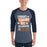Man wearing Seven Lakes High School Spartans Unisex 3/4 sleeve Raglan T-shirt 232
