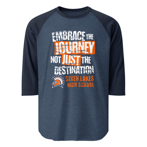 Seven Lakes High School Spartans Unisex 3/4 sleeve Raglan T-shirt 232