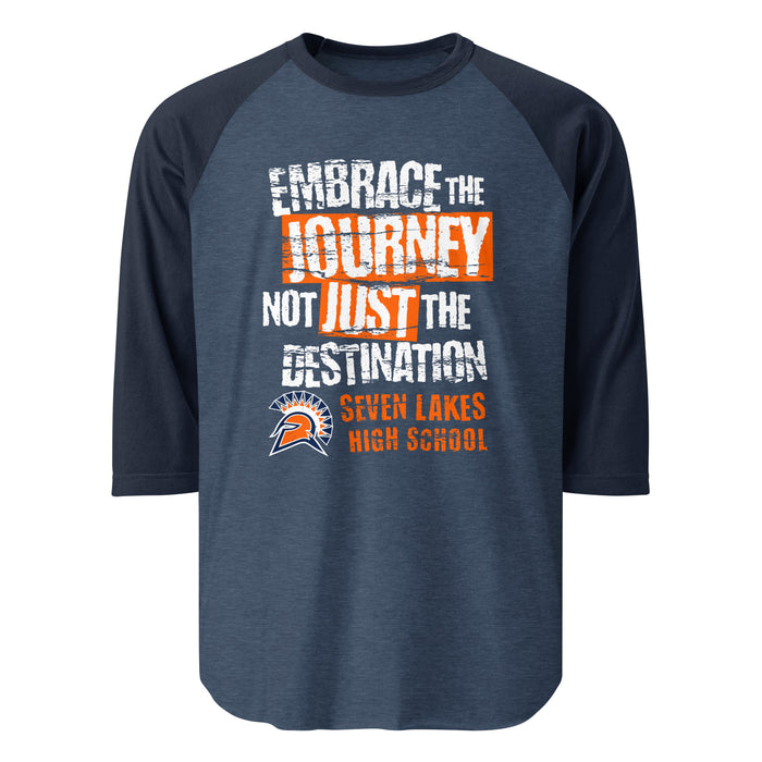 Seven Lakes High School Spartans Unisex 3/4 sleeve Raglan T-shirt 232