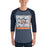 Man wearing Seven Lakes High School Spartans Unisex 3/4 sleeve Raglan T-shirt 235