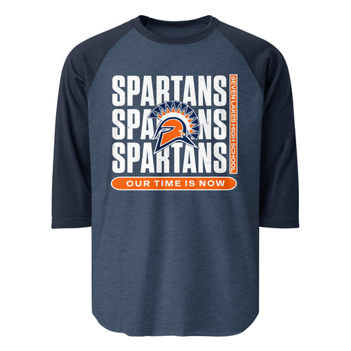 Seven Lakes High School Spartans Unisex 3/4 sleeve Raglan T-shirt 235