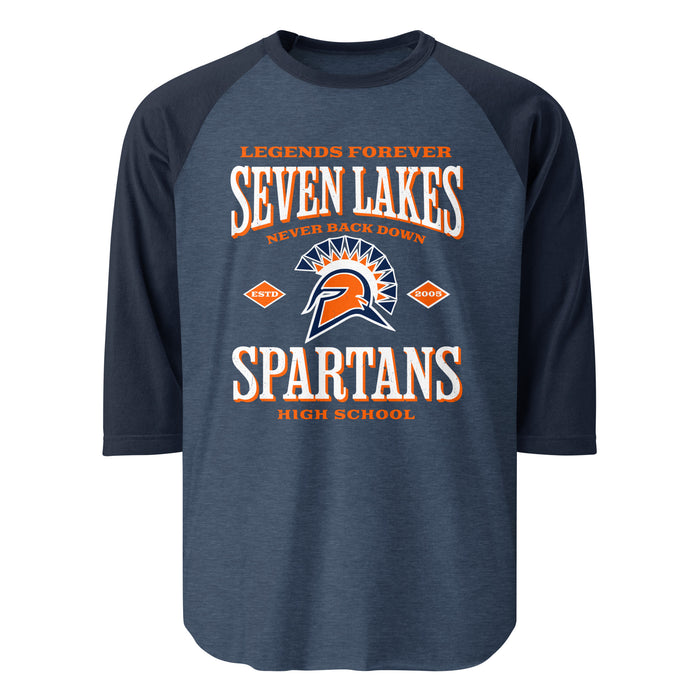 Seven Lakes High School Spartans Unisex 3/4 sleeve Raglan T-shirt 230