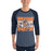 Man wearing Seven Lakes High School Spartans Unisex 3/4 sleeve Raglan T-shirt 233