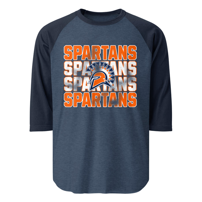 Seven Lakes High School Spartans Unisex 3/4 sleeve Raglan T-shirt 233