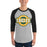 Man wearing a Klein Forest High School Unisex 3/4 Sleeve Raglan T-shirt 11